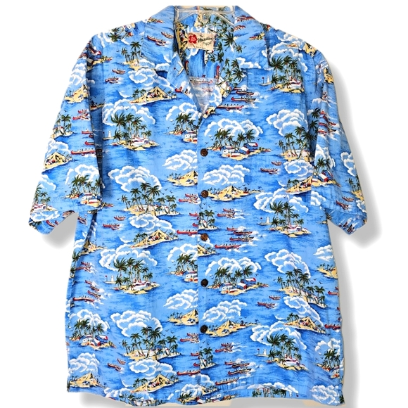 Hilo Hattie's Authentic Hawaiian Casual Button Down Shirt Size XL Aloha Beach - Picture 1 of 5